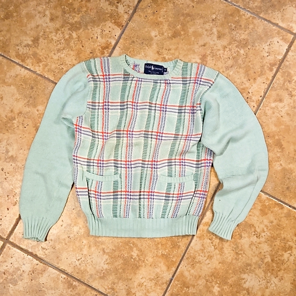 Ralph Lauren Plaid Sweater With Pockets